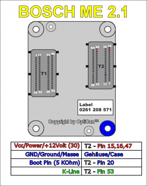 Bosch ME 2.1 (Lancia) pinout diagram 1